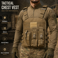 Military vest for 2 mags and 1 holster - Golden Color
