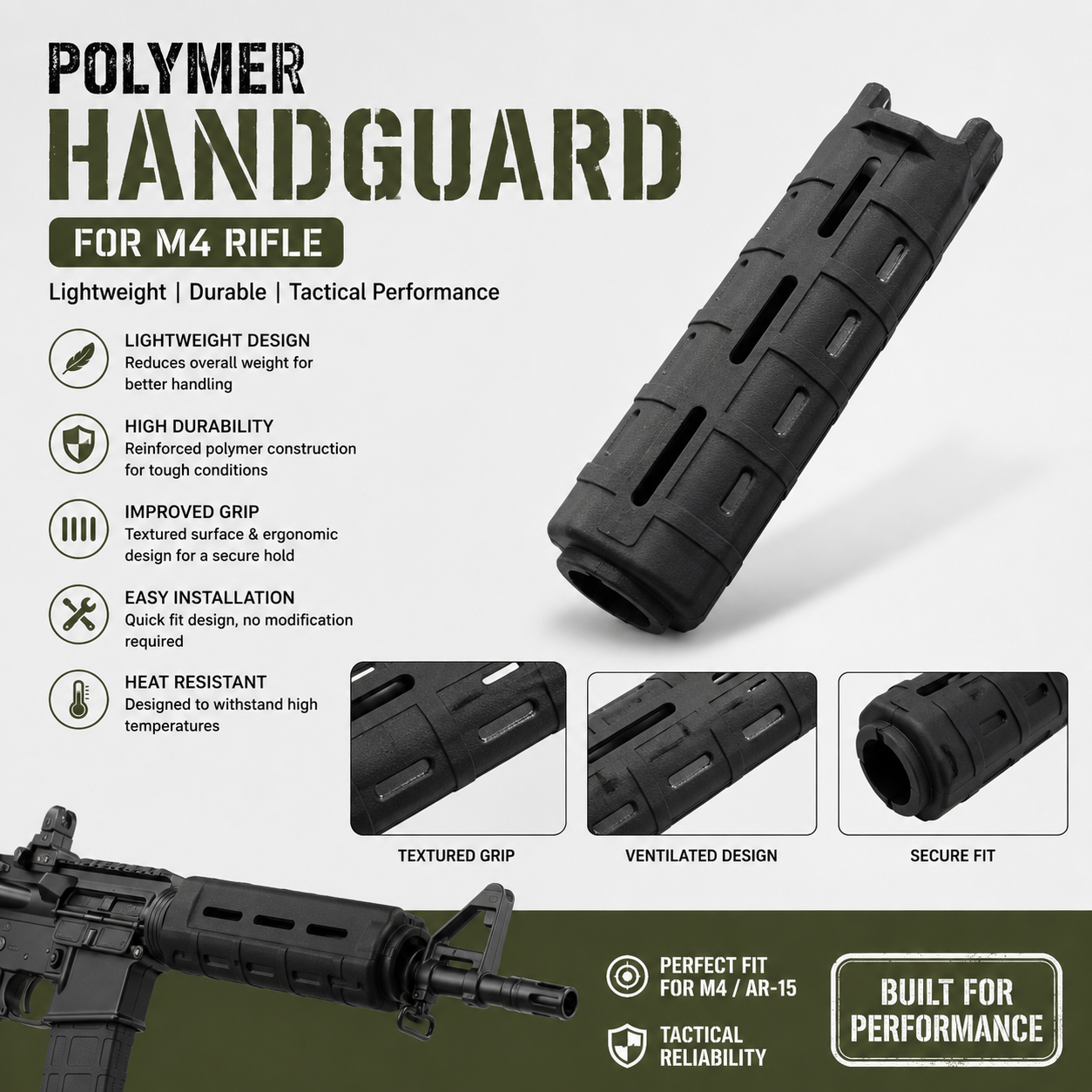 M4 Polymer Handguard -Black