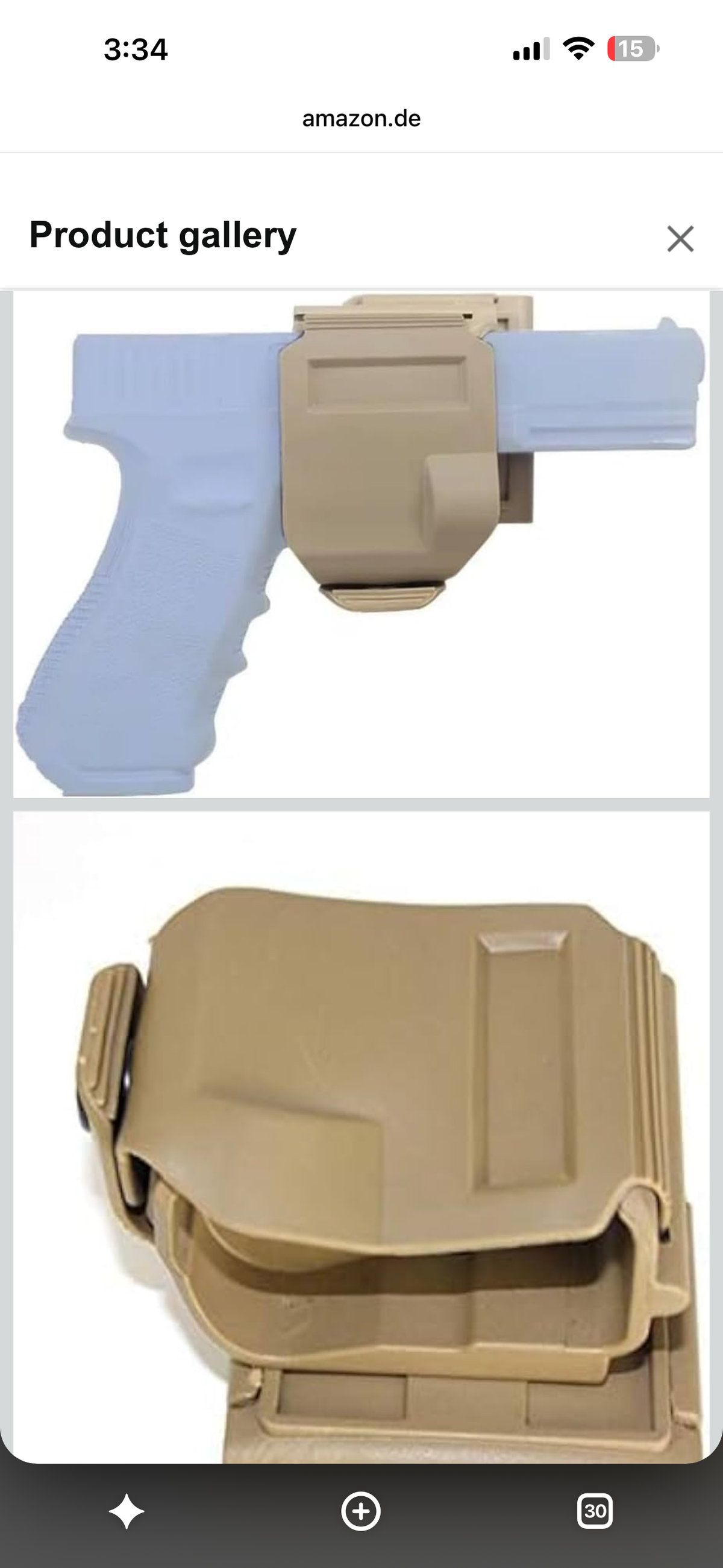 Glock polymer Holster- Tan