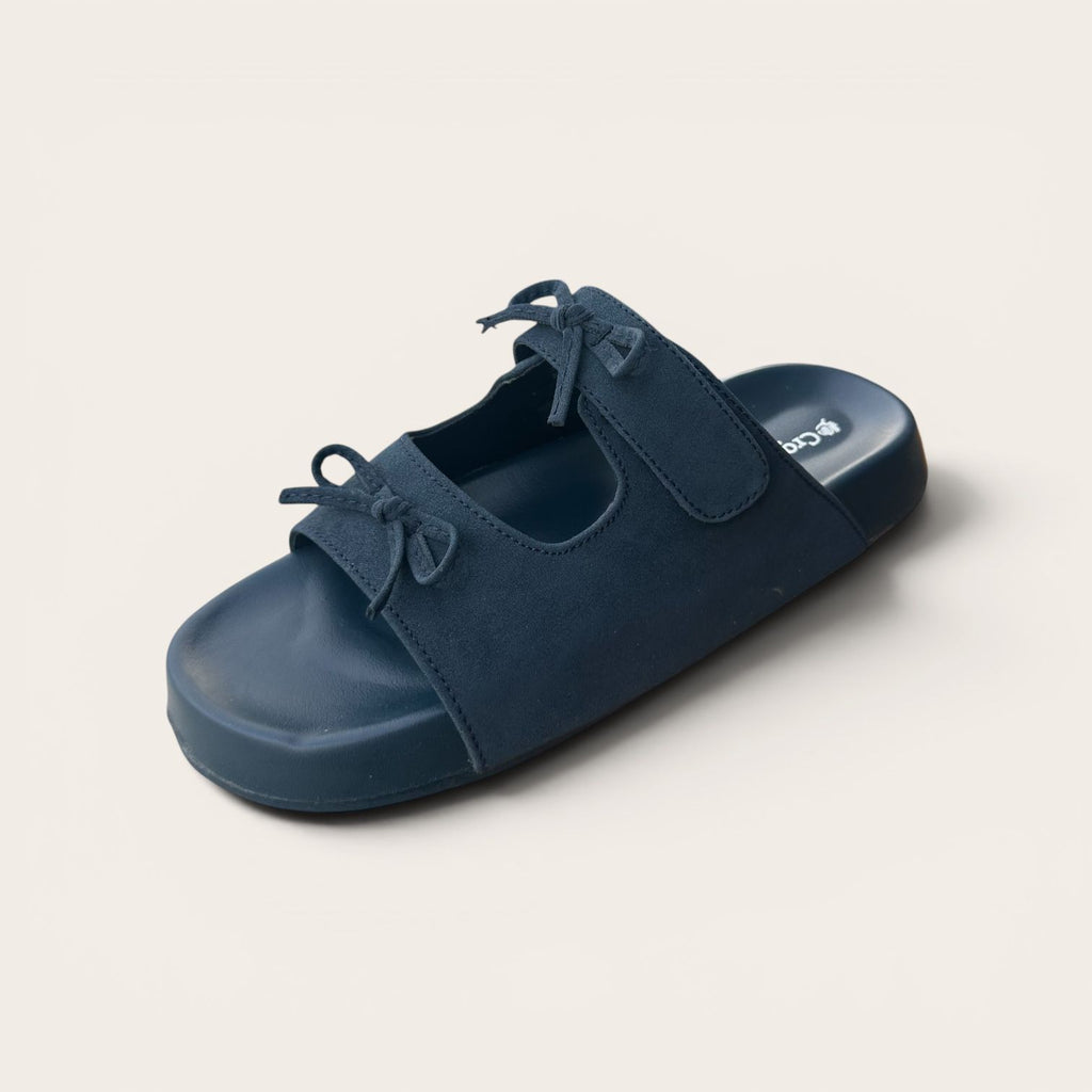 Ladies Medicated Slippers – Soft Comfort for Everyday Wear CROSS-01-Navy Blue
