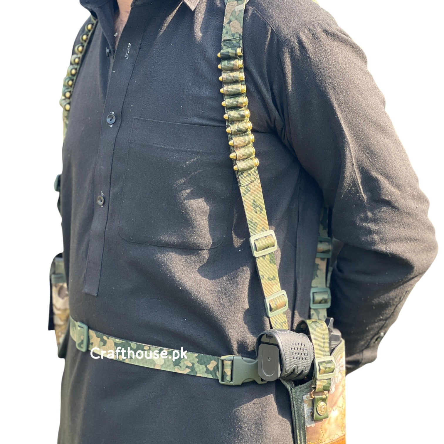 Double Sided Shoulder Holster green -D603