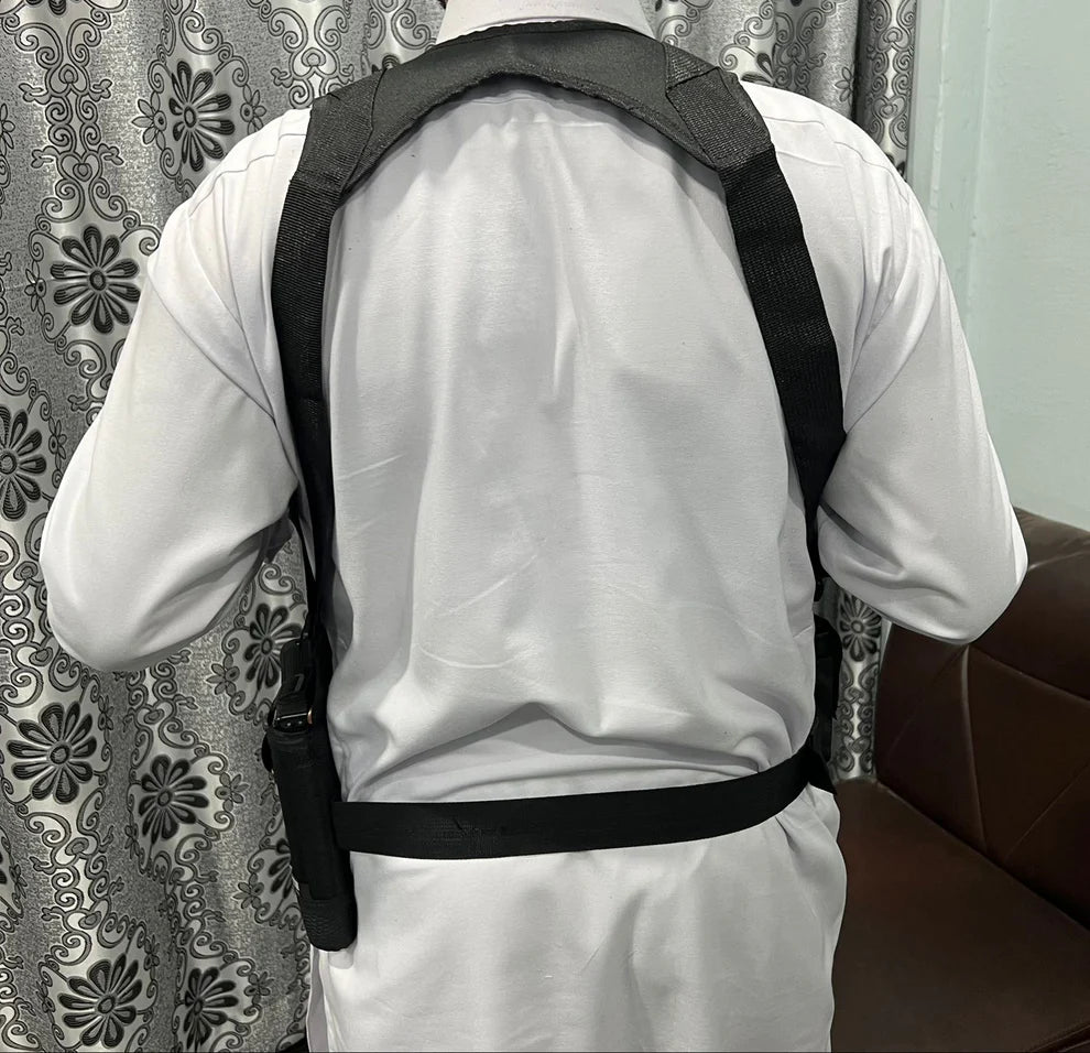 Double Sided Shoulder Cover with 2 spare mags pouches - Black