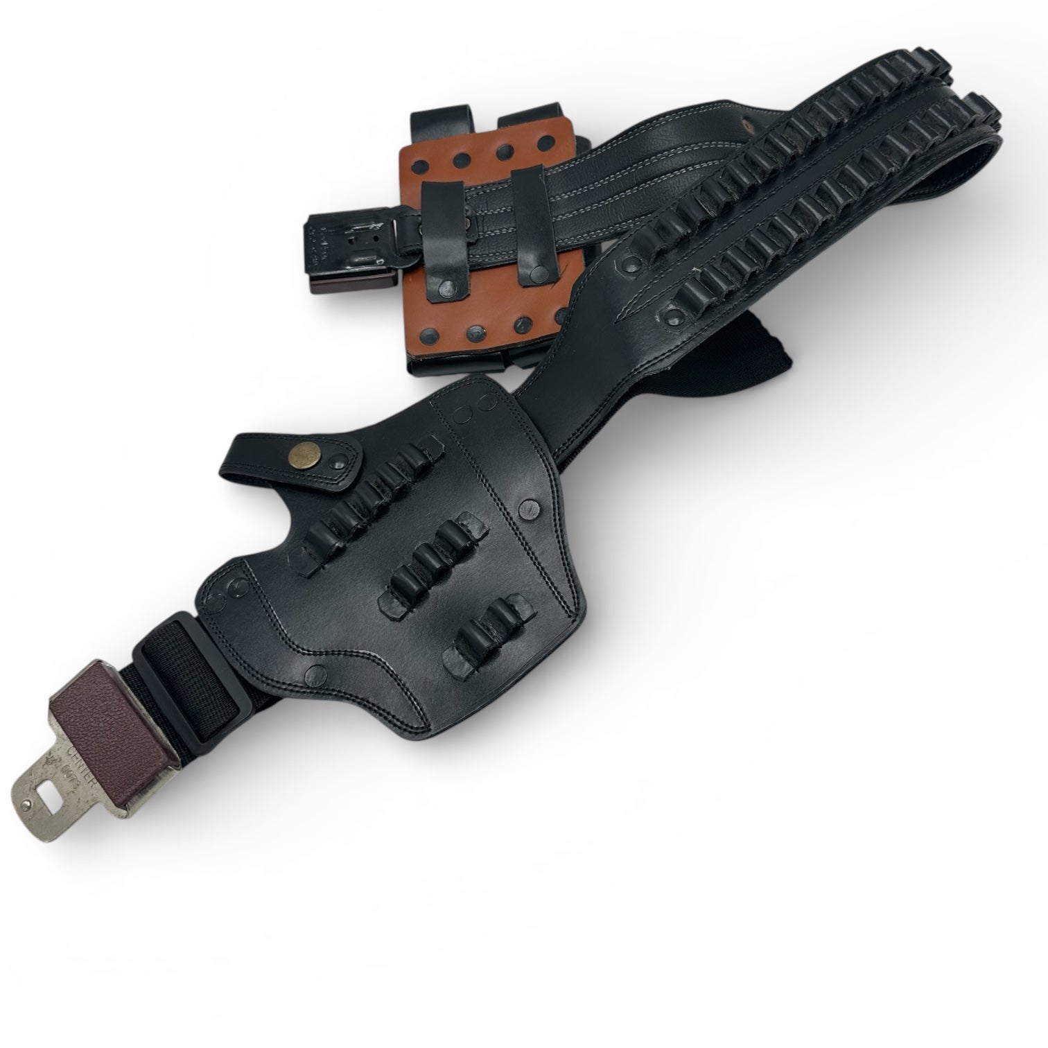 Leather belly holster for 9mm