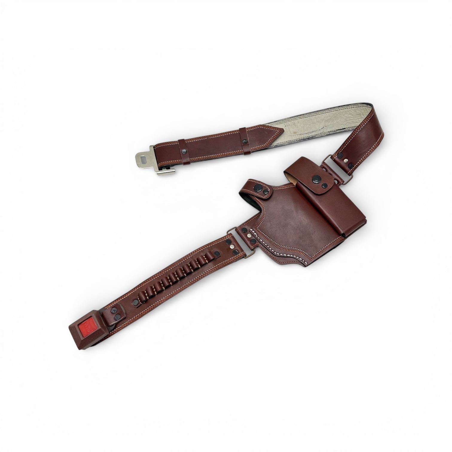 Leather belly belt holster for 30 bore and 9mm