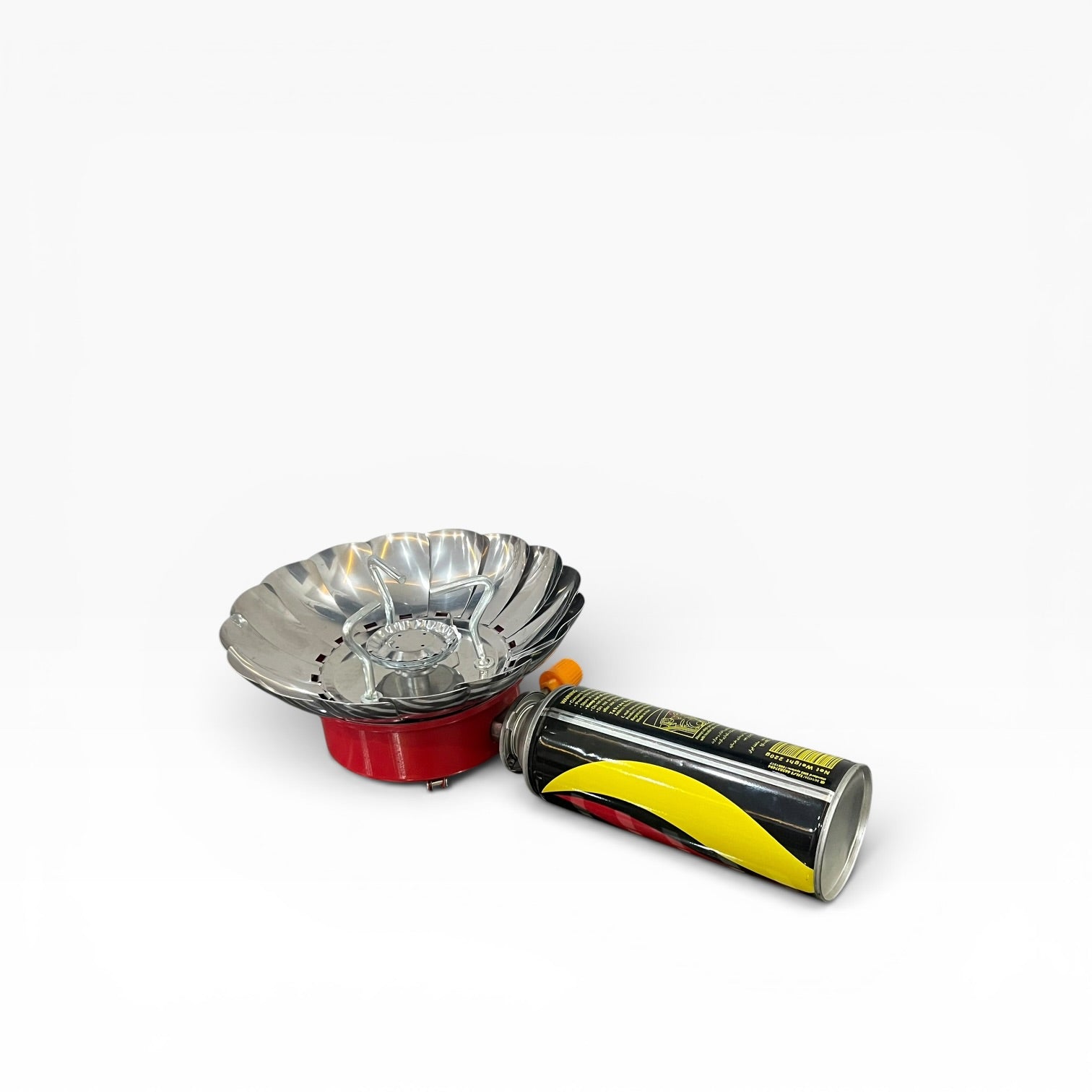 Portable camping stove with gas bottle