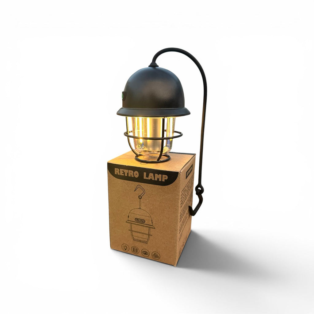 Vintage LED Camping Lantern LY15 – USB Rechargeable Portable Tent Hanging Light for Camping & Emergency Use