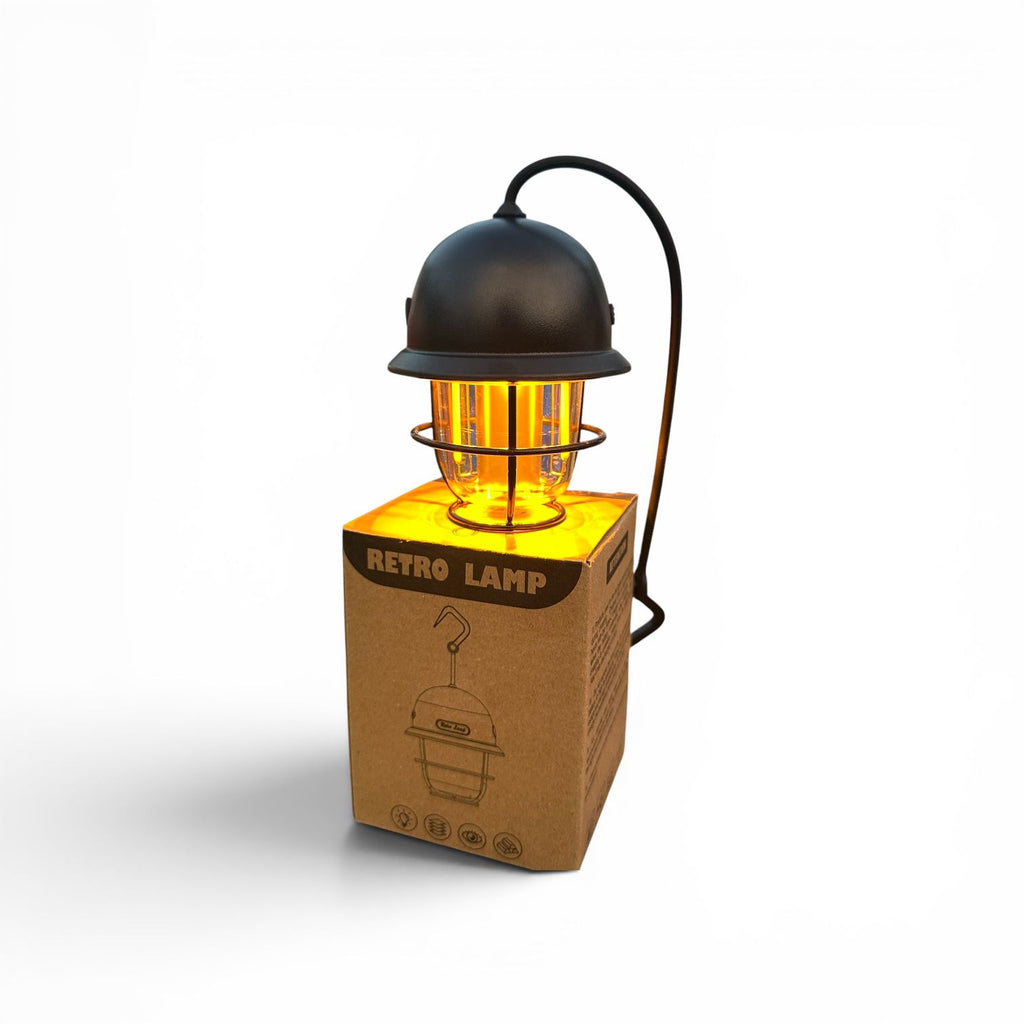 Vintage LED Camping Lantern LY15 – USB Rechargeable Portable Tent Hanging Light for Camping & Emergency Use