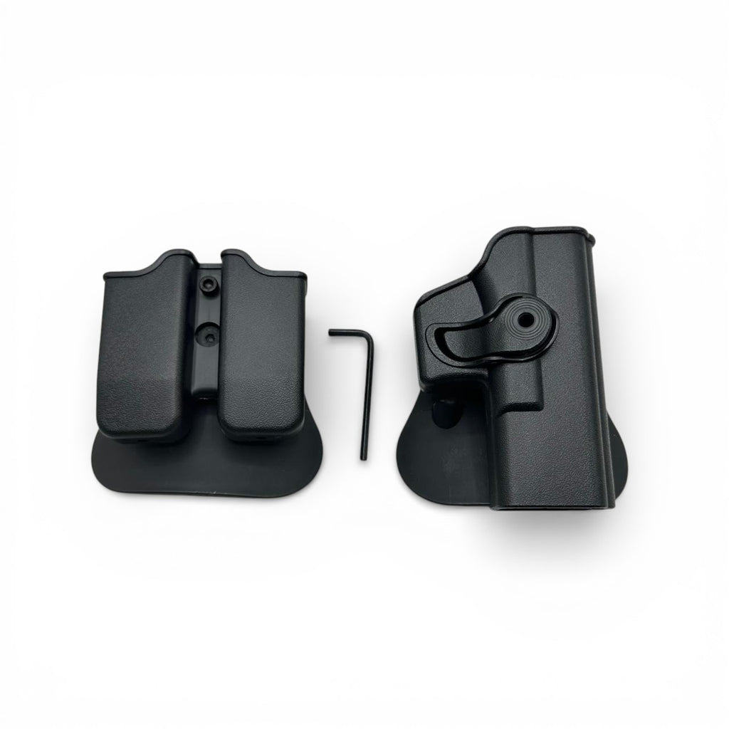 Glocckk Polymer Holster OWB with 2 spare mag holster